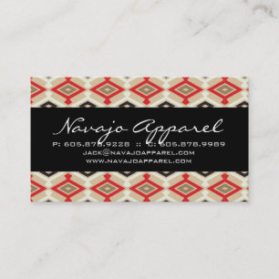 Geometric Business Card Aztec Pattern Red