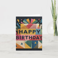 Geometric Cake Vibrant Abstract Birthday Design