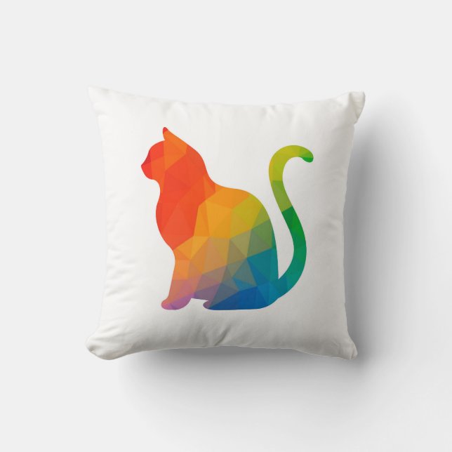 Geometric Cat Pillow (Front)