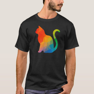 Geometric Cat T-Shirt - Dark
