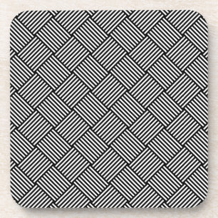 Geometric checked texture coaster
