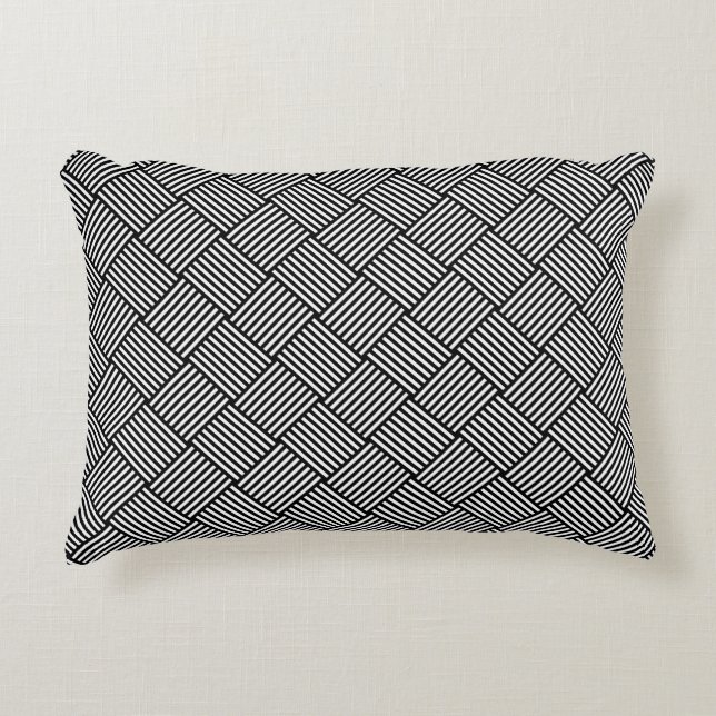 Geometric checked texture decorative pillow (Front)