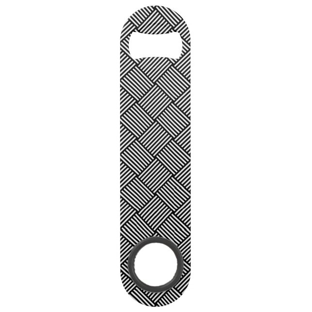 Geometric checked texture speed bottle opener (Front)