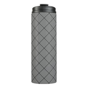 Geometric checked texture thermal tumbler