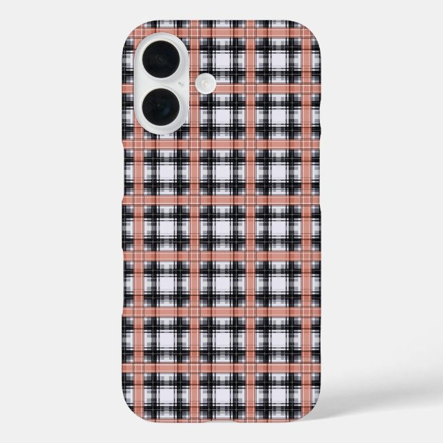 Geometric chequered pattern plaid brown Case-Mate iPhone case (Back)