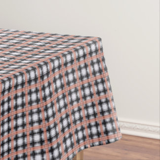 Geometric chequered pattern plaid brown tablecloth