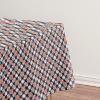 Geometric chequered pattern plaid brown tablecloth