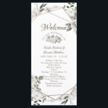 Geometric Cherish White Floral Wedding Ceremony Program<br><div class="desc">Vintage Cherish White Floral & Rose Gold Painted Roses and Flowers. A Vintage Classic and Elegant Look, and Plenty of Grey, Ivory White, Rose Gold, Dusty Pink, Pine Green, and Grey leaves and foliage. With Hand Painted Floral elements, Vintage Classic Script Fonts, and Elegant Rose Gold Glitter Foil Geometric Terrarium...</div>