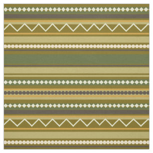 Geometric Chevron and Stripes Green Fabric