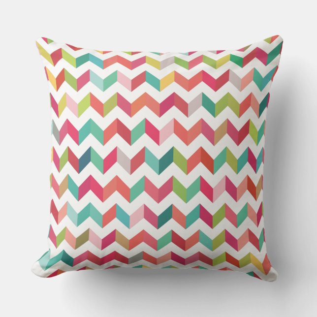 Geometric Chevron Arrow Triangles Pattern Cushion (Front)