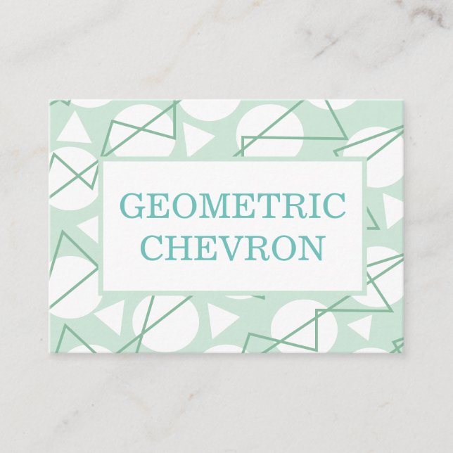 Geometric Chevron Stripes Pattern Modern Elegant Business Card (Front)