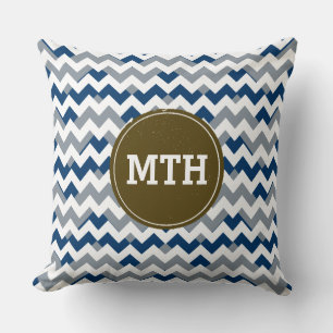 geometric chevron stripes personalized throw pillow