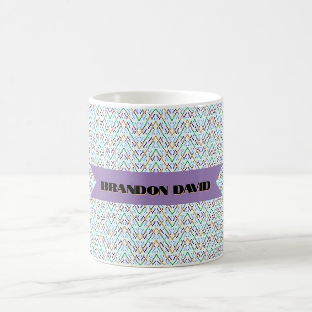 Geometric Chevron Zigzag Mosaic Seamless Pattern Coffee Mug (Center)