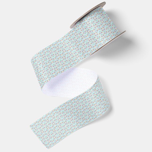 Geometric Chevron Zigzag Mosaic Seamless Pattern Satin Ribbon (Front+Back)