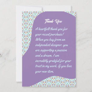 Geometric Chevron Zigzag Mosaic Seamless Pattern Thank You Card