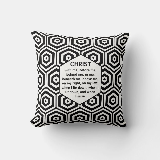 Geometric CHRIST WITH ME St Patrick Throw Pillow (Front)