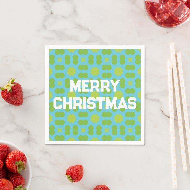Geometric Christmas Pattern - Personalized  Napkin (Insitu)