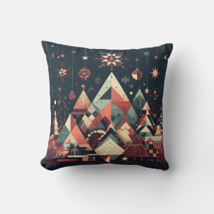 Geometric Christmas Throw Pillow
