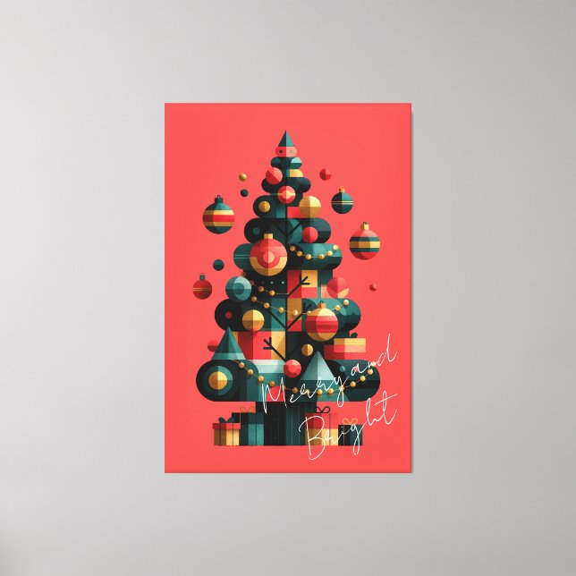 Geometric Christmas Tree Canvas Print (Front)