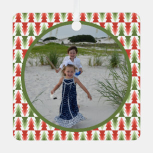 Geometric Christmas Tree Grove Metal Ornament