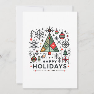 Geometric Christmas Tree Happy Holidays Festive Holiday Card