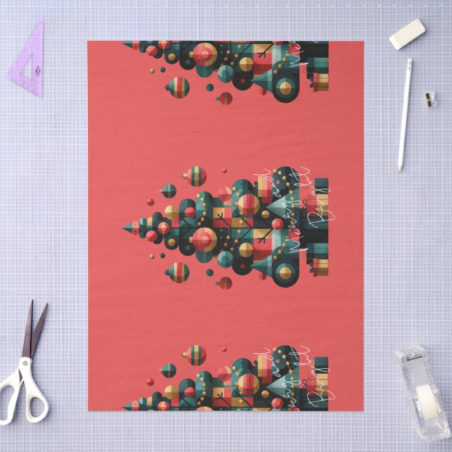 Geometric Christmas Tree Tissue Paper (Craft)