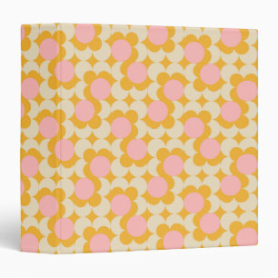 Geometric Circle Mid Century Flower Pattern Binder