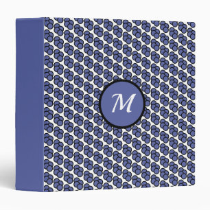 Geometric Circle Pattern in Purple & White Binder