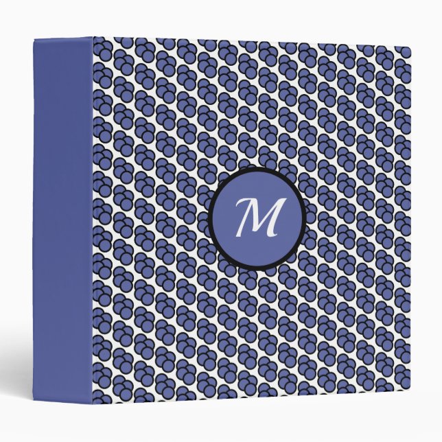 Geometric Circle Pattern in Purple & White Binder (Front/Spine)