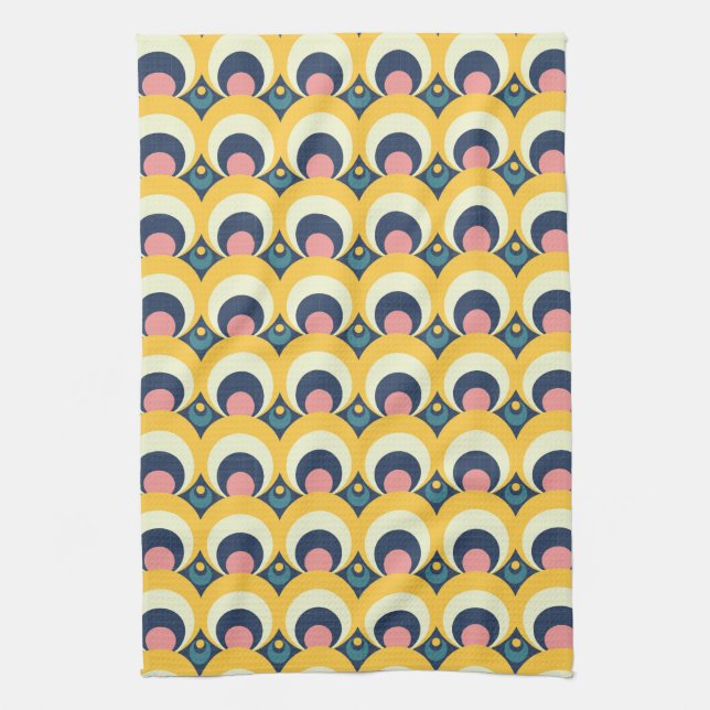 Geometric Circle Pattern Kitchen Towel (Vertical)