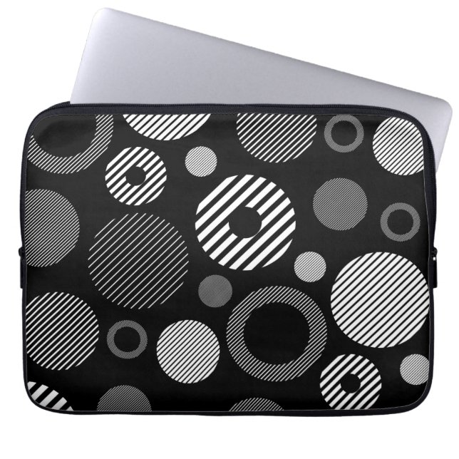 Geometric circle pattern  laptop sleeve (Front)