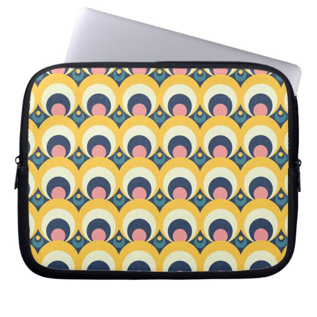 Geometric Circle Pattern Laptop Sleeve (Front)