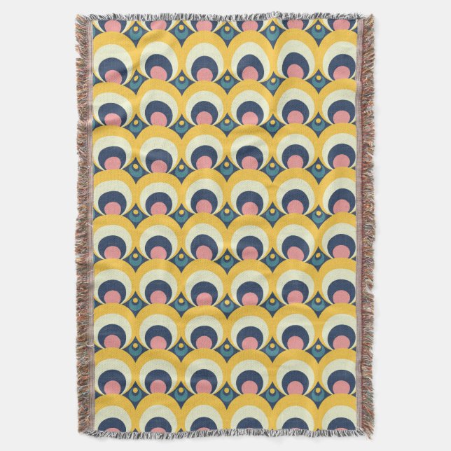 Geometric Circle Pattern Throw Blanket (Front Vertical)