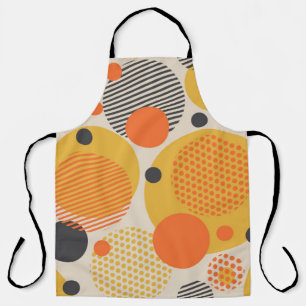 Geometric circle seamless pattern in retro 60s sty apron