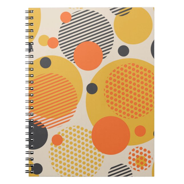 Geometric circle seamless pattern in retro 60s sty notebook (Front)