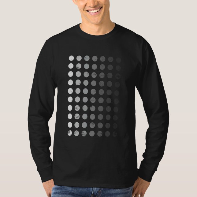 Geometric Circle Solid Transparent Geometry Grid D T-Shirt (Front)