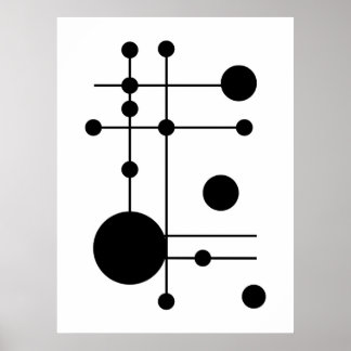 Geometric Circles and Lines Abstract Art | Modern  Poster