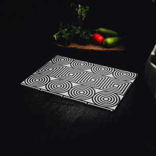 Geometric Circles and Squares Cutting Board