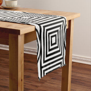 Geometric Circles and Squares  Short Table Runner
