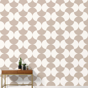 Geometric Circles Beige Pattern Wallpaper