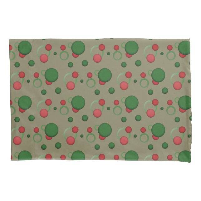 Geometric Circles Dots Retro Pattern on any Colour Pillowcase (Front)