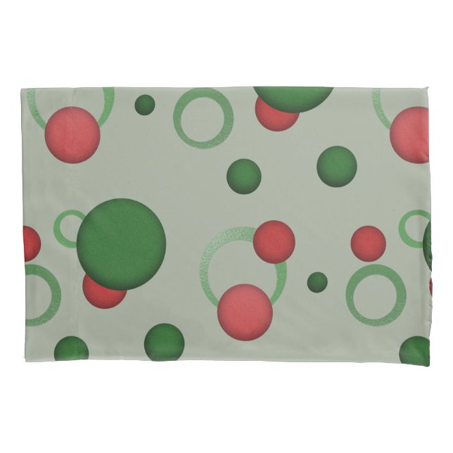 Geometric Circles Dots Retro Pattern on any Colour Pillowcase (Front)