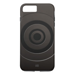 Geometric Circles Modern Black with any Initials iPhone 8 Plus/7 Plus Case