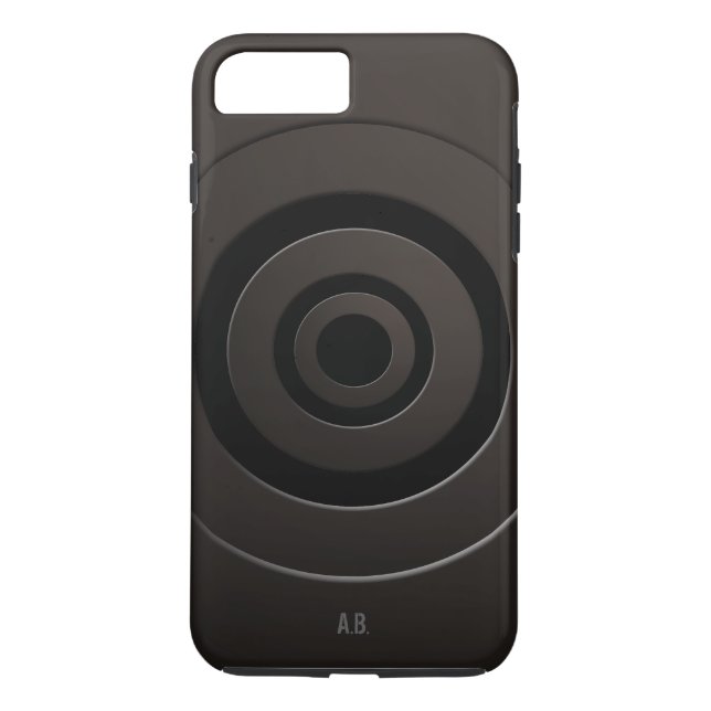 Geometric Circles Modern Black with any Initials Case-Mate iPhone Case (Back)