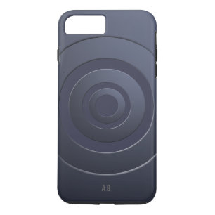 Geometric Circles Modern Blue with any Initials Case-Mate iPhone Case