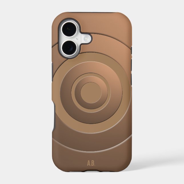 Geometric Circles Modern Bronze with any Initials (Back)