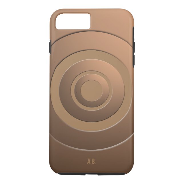 Geometric Circles Modern Bronze with any Initials Case-Mate iPhone Case (Back)