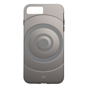 Geometric Circles Modern Silver with any Initials Case-Mate iPhone Case