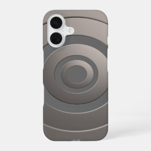 Geometric Circles Modern Silver with any Initials iPhone 16 Case
