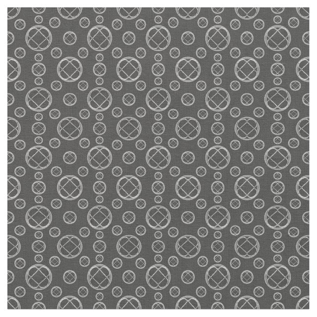 Geometric circles motif seamles pattern fabric (Close Up)